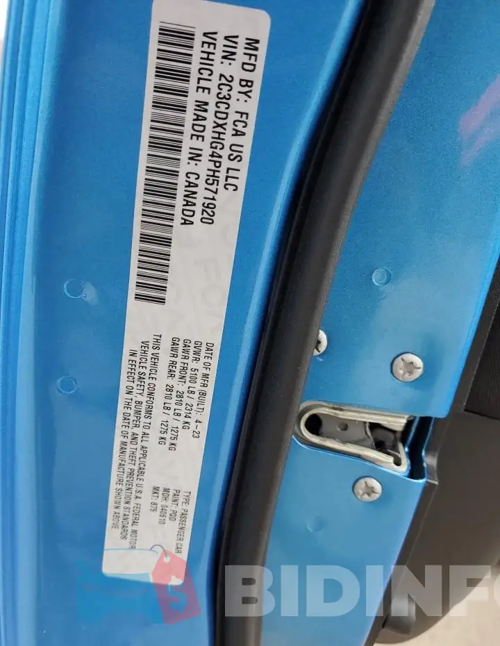 2C3CDXHG4PH571920 Photo# 12