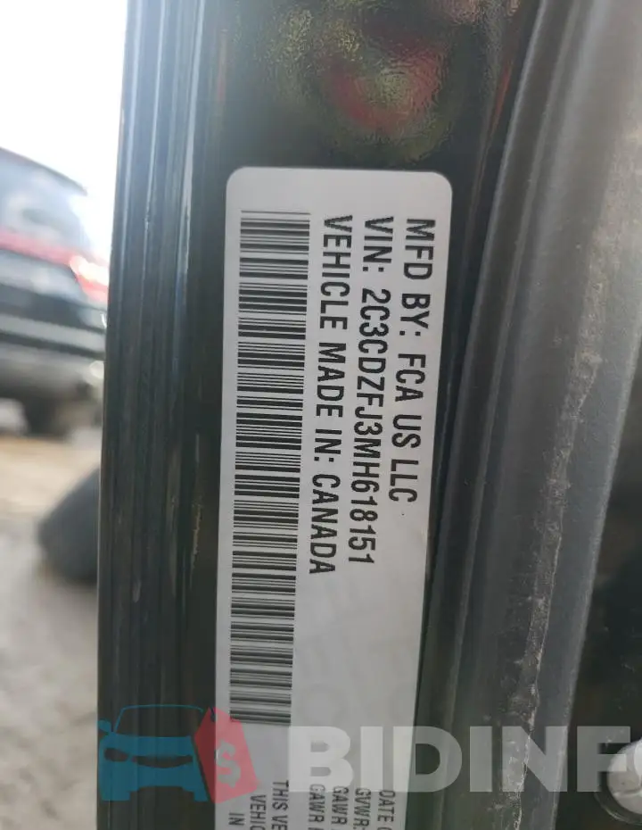 2C3CDZFJ3MH618151 Photo# 12
