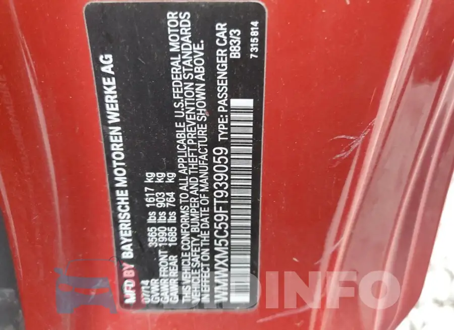 WMWXM5C59FT939059 Photo# 13