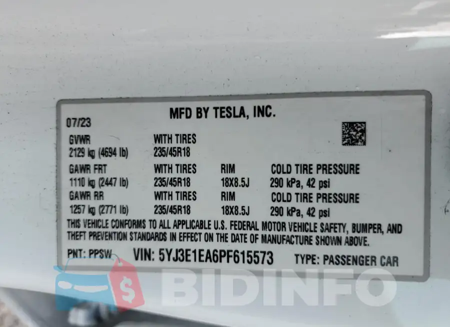 5YJ3E1EA6PF615573 Photo# 12