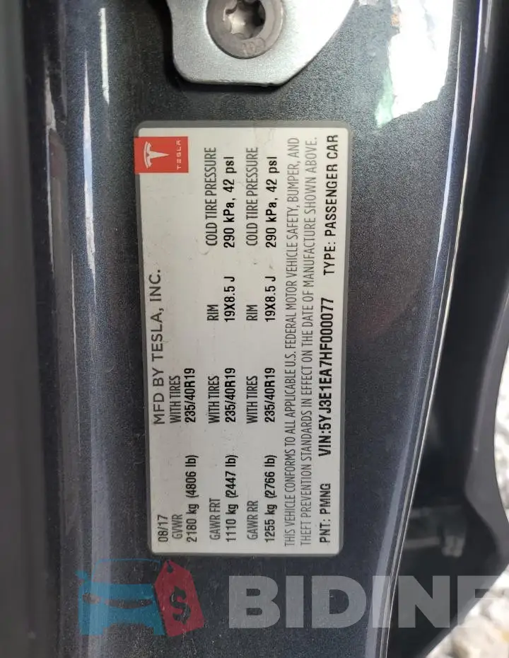5YJ3E1EA7HF000077 Photo# 12