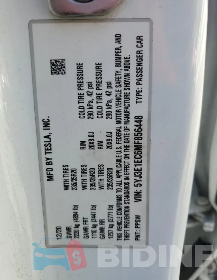 5YJ3E1EC6MF856448 Photo# 12
