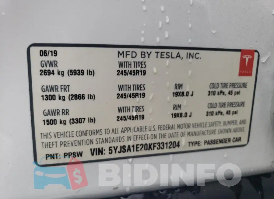 5YJSA1E20KF331204 Photo# 13