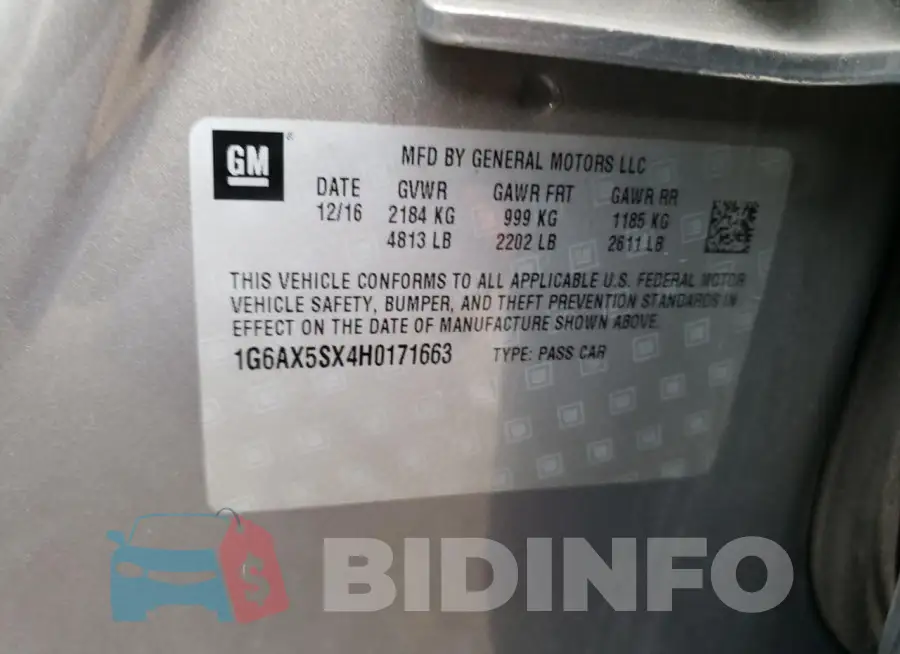 1G6AX5SX4H0171663 Photo# 12