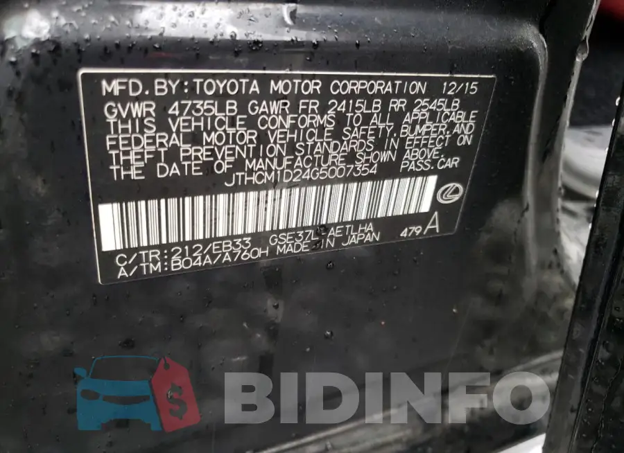 JTHCM1D24G5007354 Photo# 12