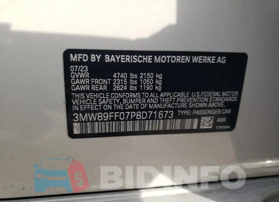 3MW89FF07P8D71673 Photo# 12