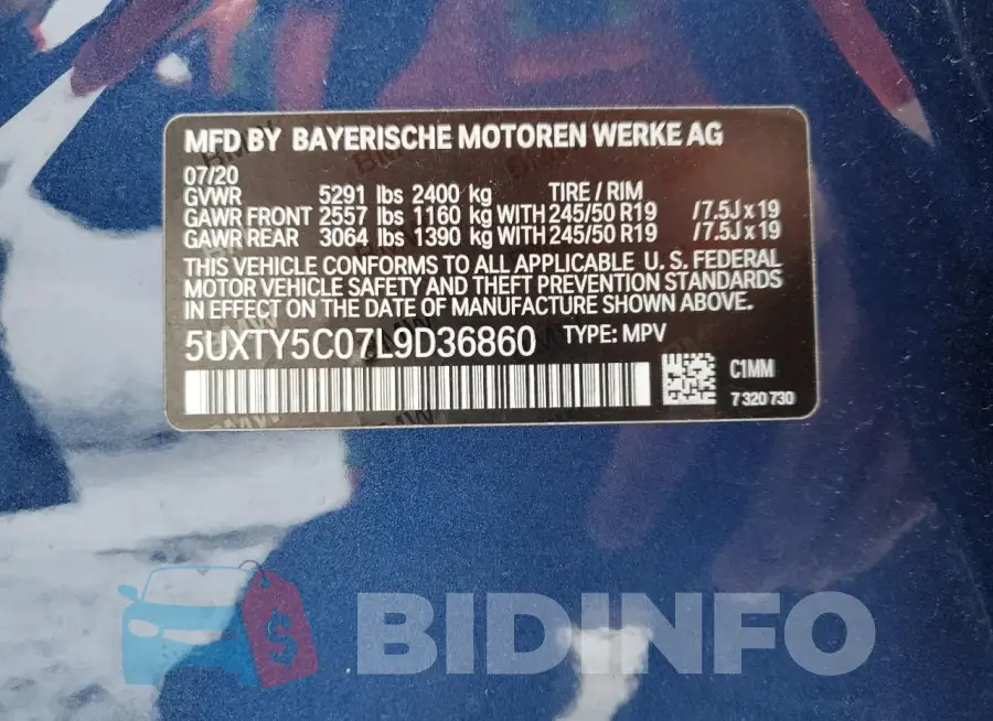 5UXTY5C07L9D36860 Photo# 13