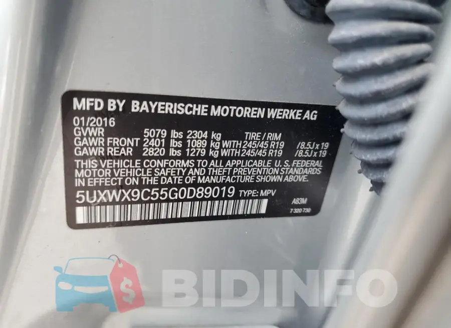 5UXWX9C55G0D89019 Photo# 14