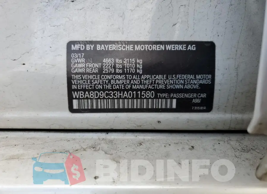 WBA8D9C33HA011580 Photo# 12