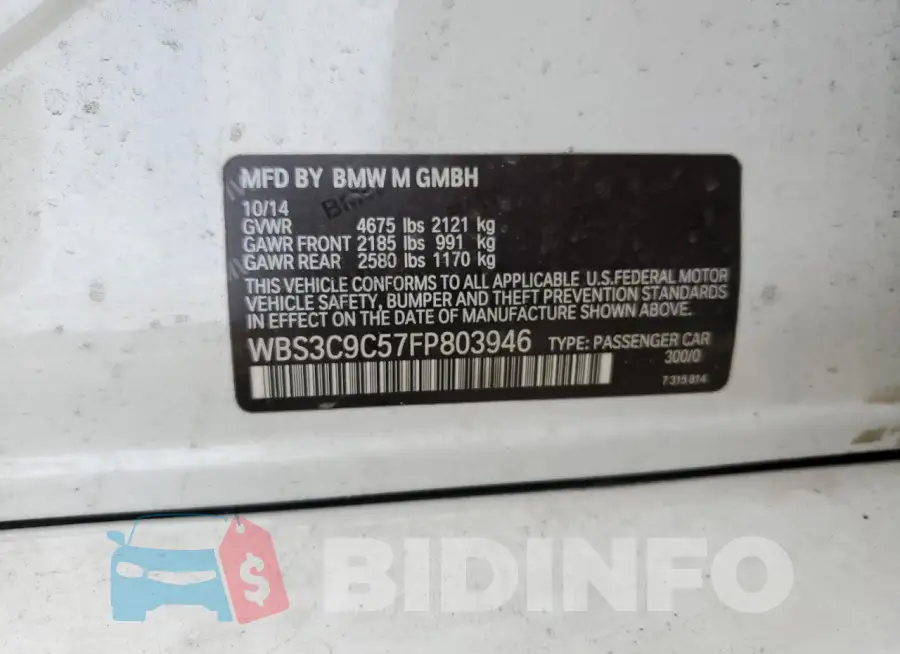 WBS3C9C57FP803946 Photo# 12