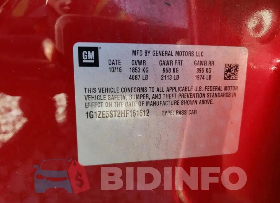 1G1ZE5ST2HF161612 Photo# 12