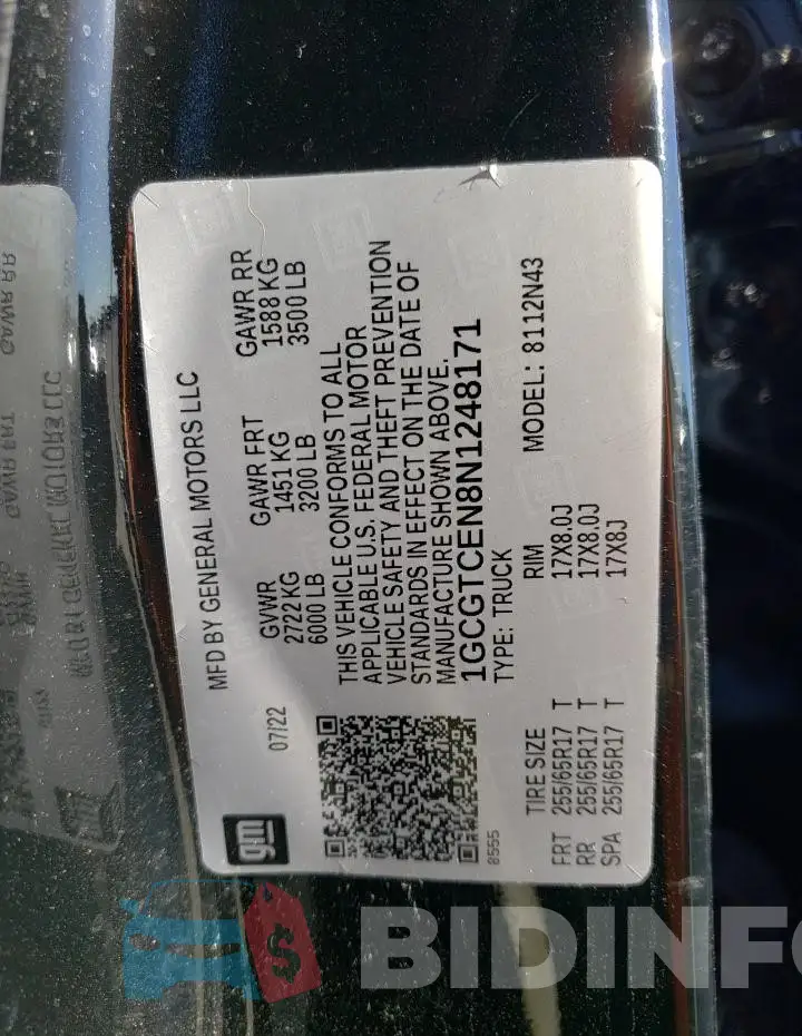 1GCGTCEN8N1248171 Photo# 12