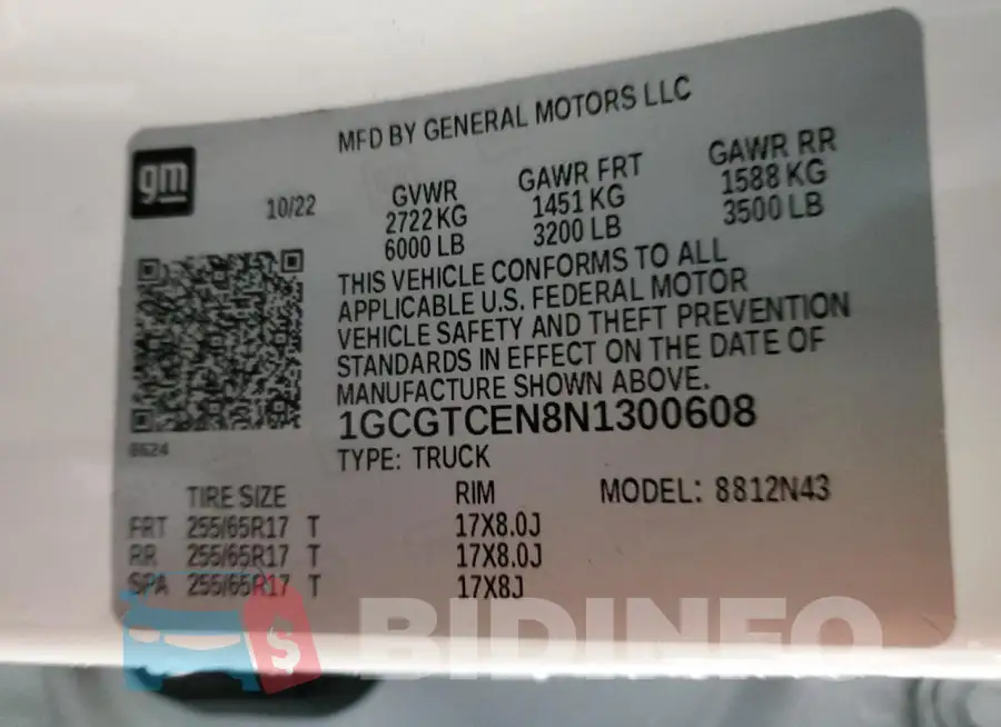 1GCGTCEN8N1300608 Photo# 12