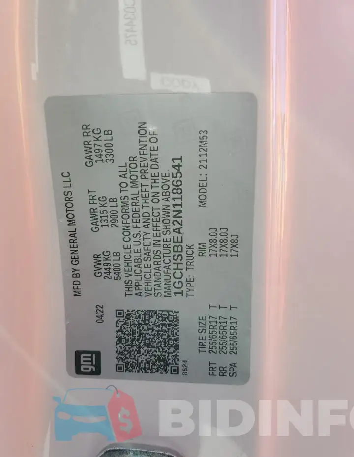 1GCHSBEA2N1186541 Photo# 12