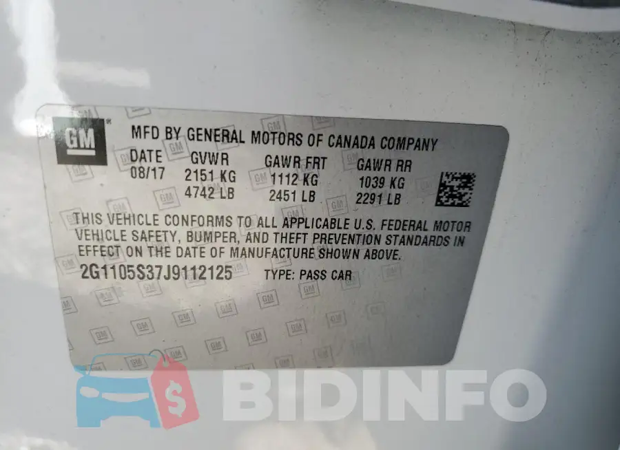 2G1105S37J9112125 Photo# 13