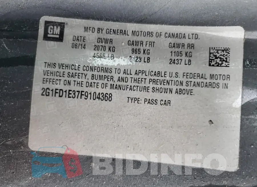 2G1FD1E37F9104368 Photo# 13