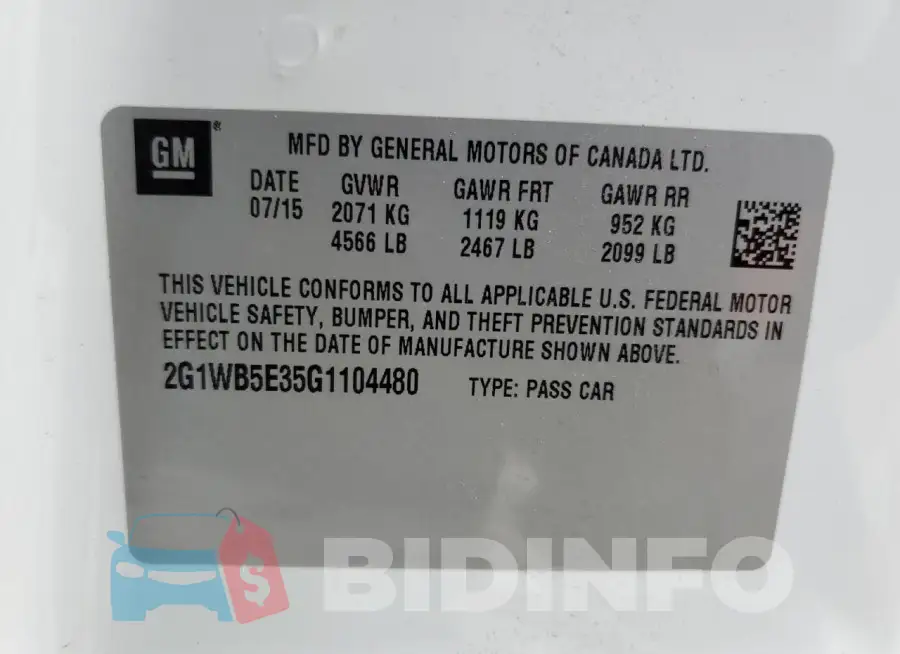 2G1WB5E35G1104480 Photo# 12