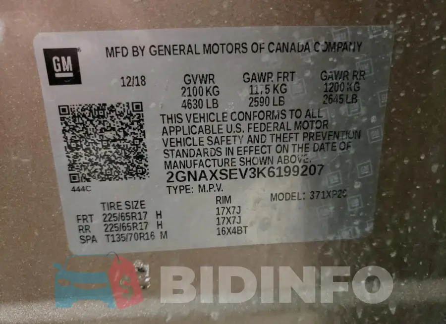 2GNAXSEV3K6199207 Photo# 12