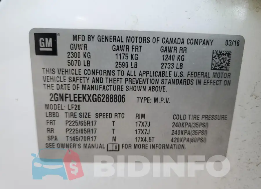 2GNFLEEKXG6288806 Photo# 13