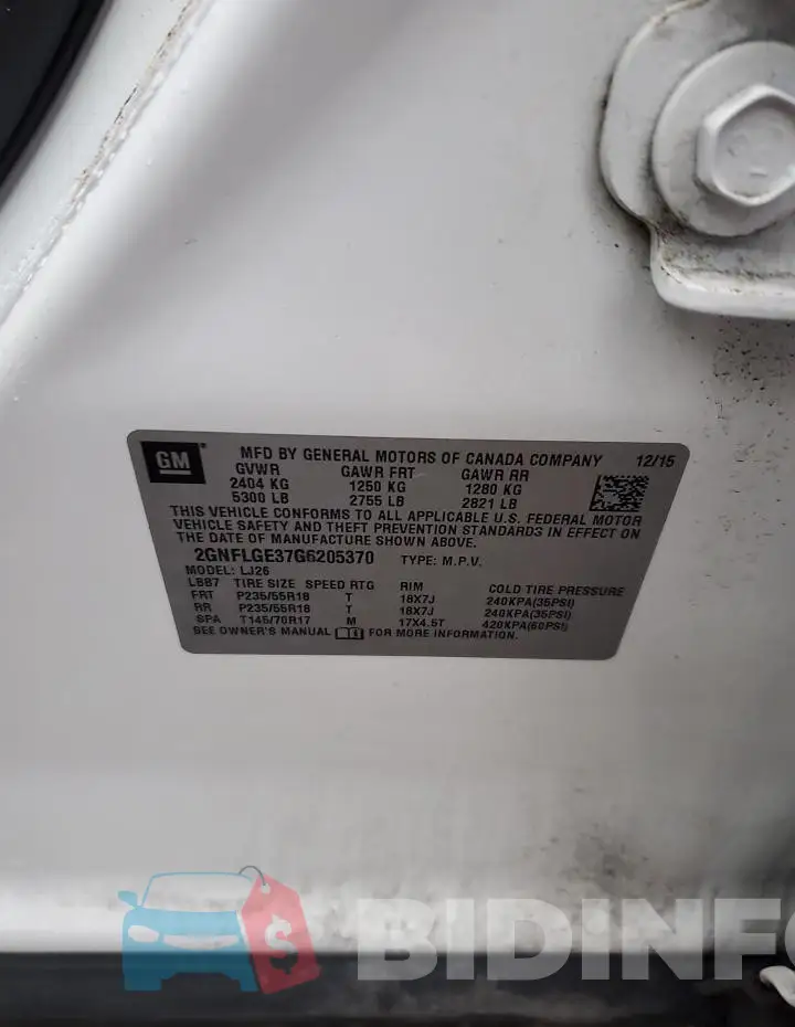 2GNFLGE37G6205370 Photo# 12