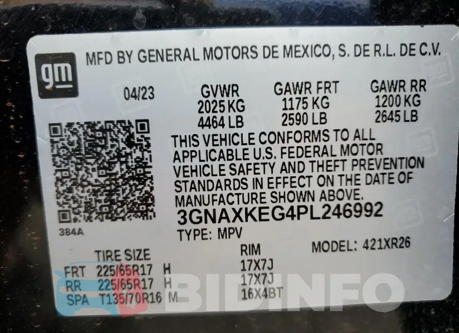 3GNAXKEG4PL246992 Photo# 13
