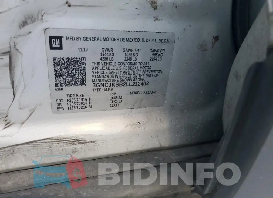 3GNCJKSB2LL212403 Photo# 12