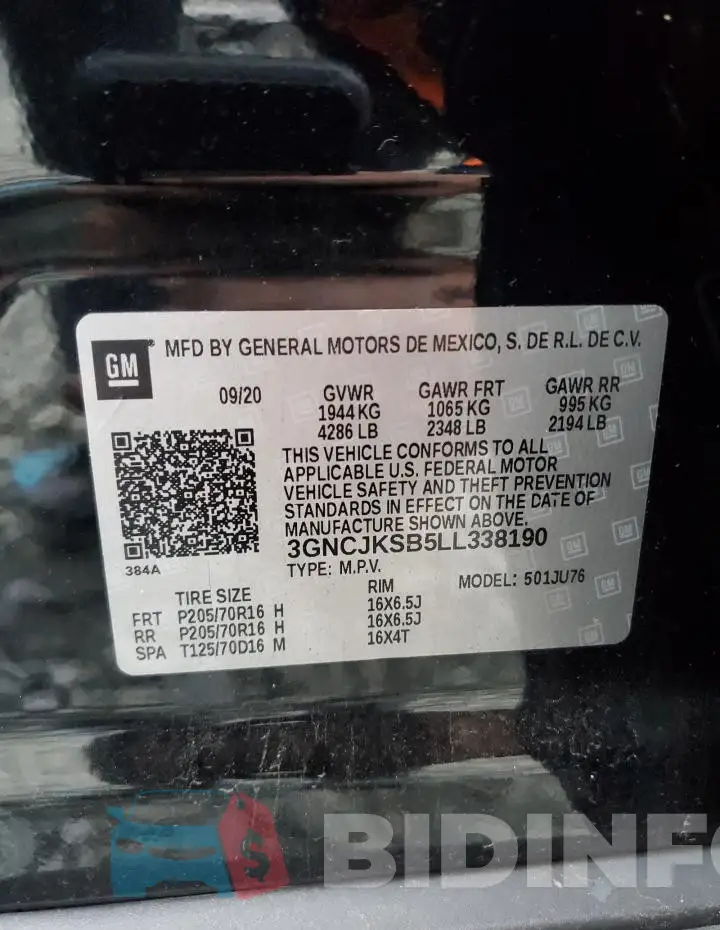 3GNCJKSB5LL338190 Photo# 12