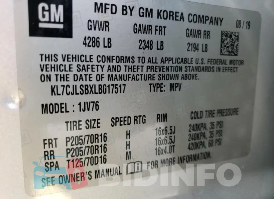 KL7CJLSBXLB017517 Photo# 13
