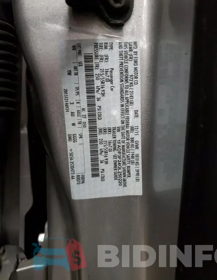 1FADP3F24GL250220 Photo# 12