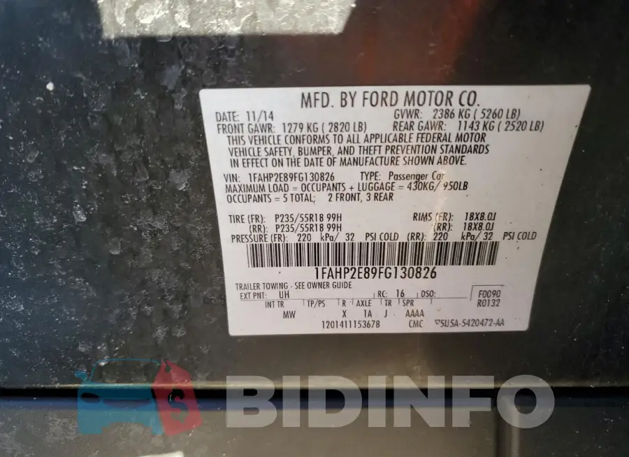 1FAHP2E89FG130826 Photo# 13