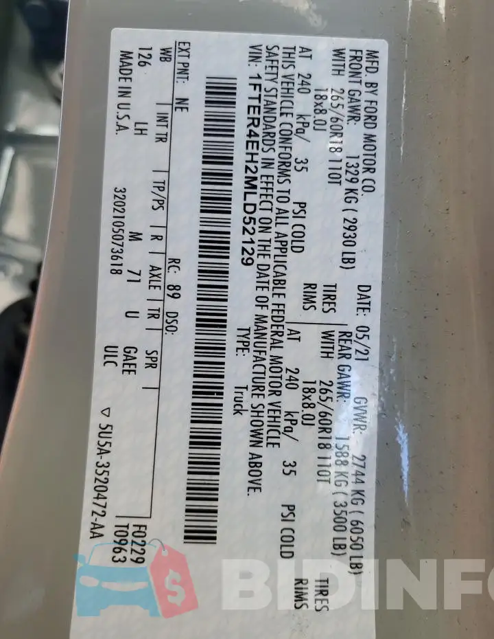1FTER4EH2MLD52129 Photo# 12