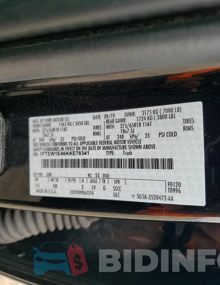 1FTEW1E46KKE78341 Photo# 12