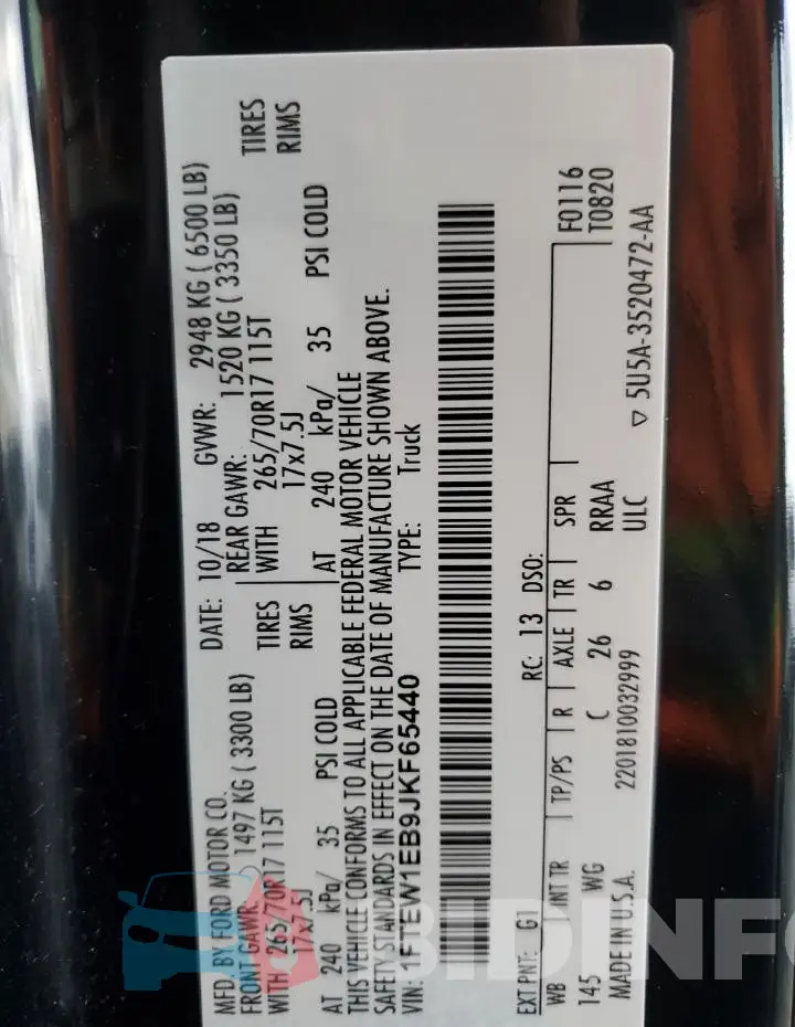 1FTEW1EB9JKF65440 Photo# 12