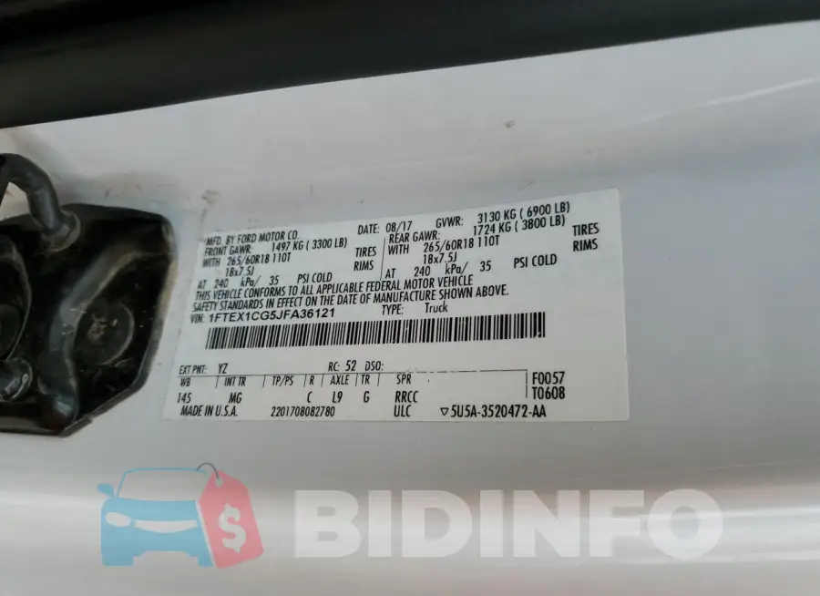 1FTEX1CG5JFA36121 Photo# 12