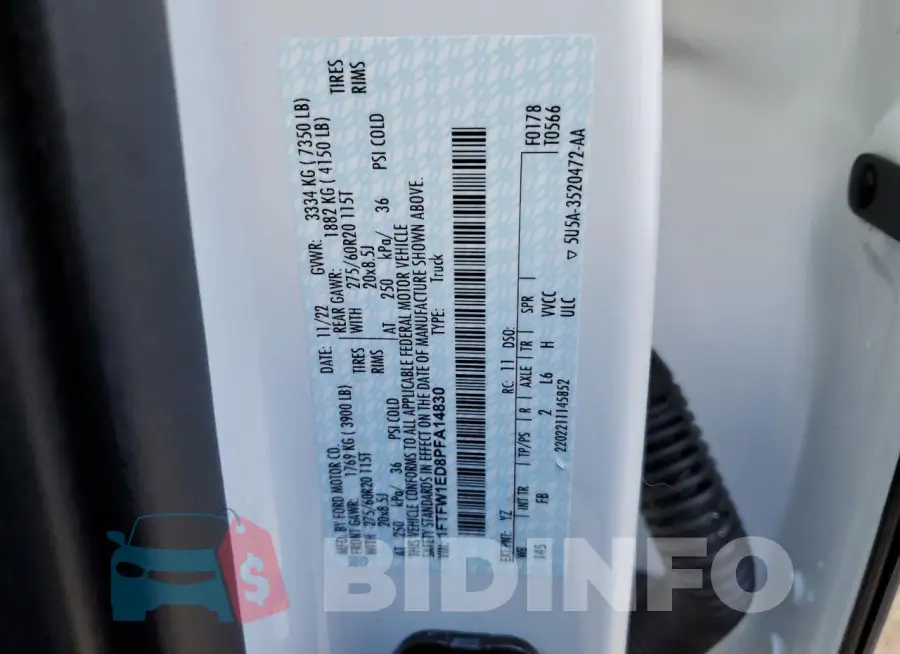 1FTFW1ED8PFA14830 Photo# 12