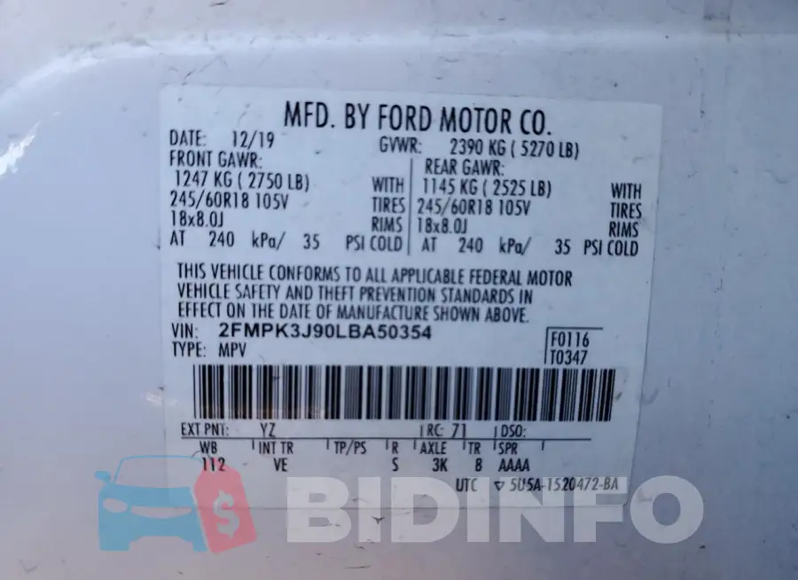 2FMPK3J90LBA50354 Photo# 13