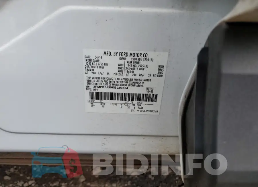 2FMPK3J99KBC03554 Photo# 13