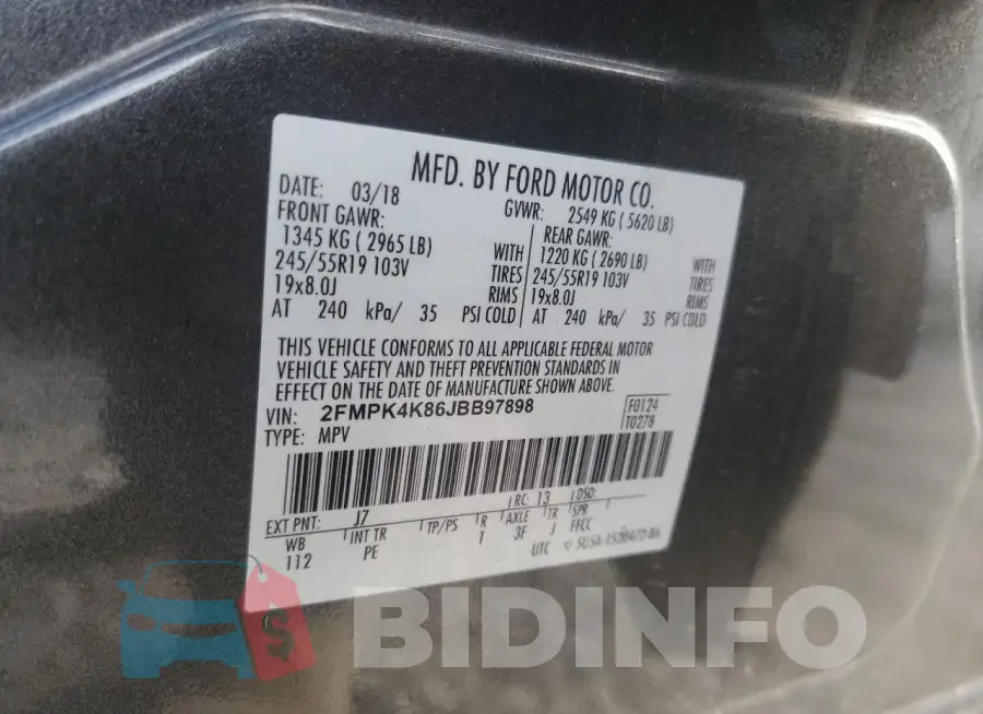 2FMPK4K86JBB97898 Photo# 14