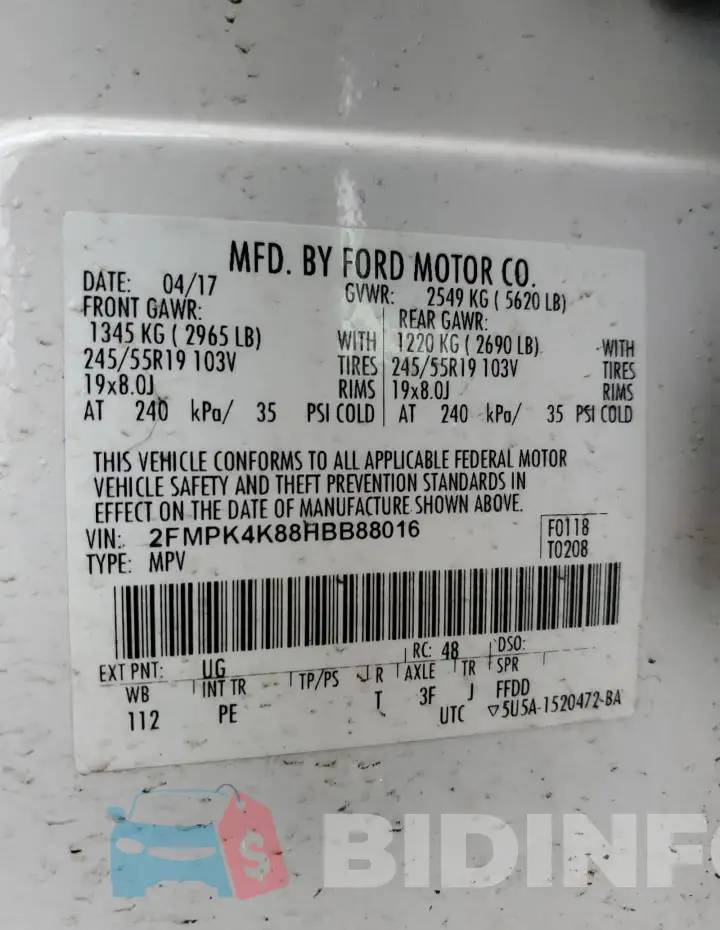 2FMPK4K88HBB88016 Photo# 12