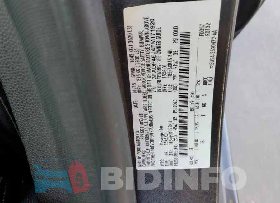 3FADP4EJ4FM171920 Photo# 12