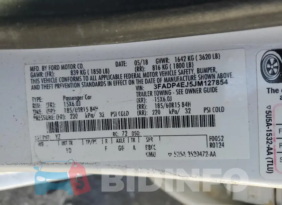 3FADP4EJ5JM127854 Photo# 12