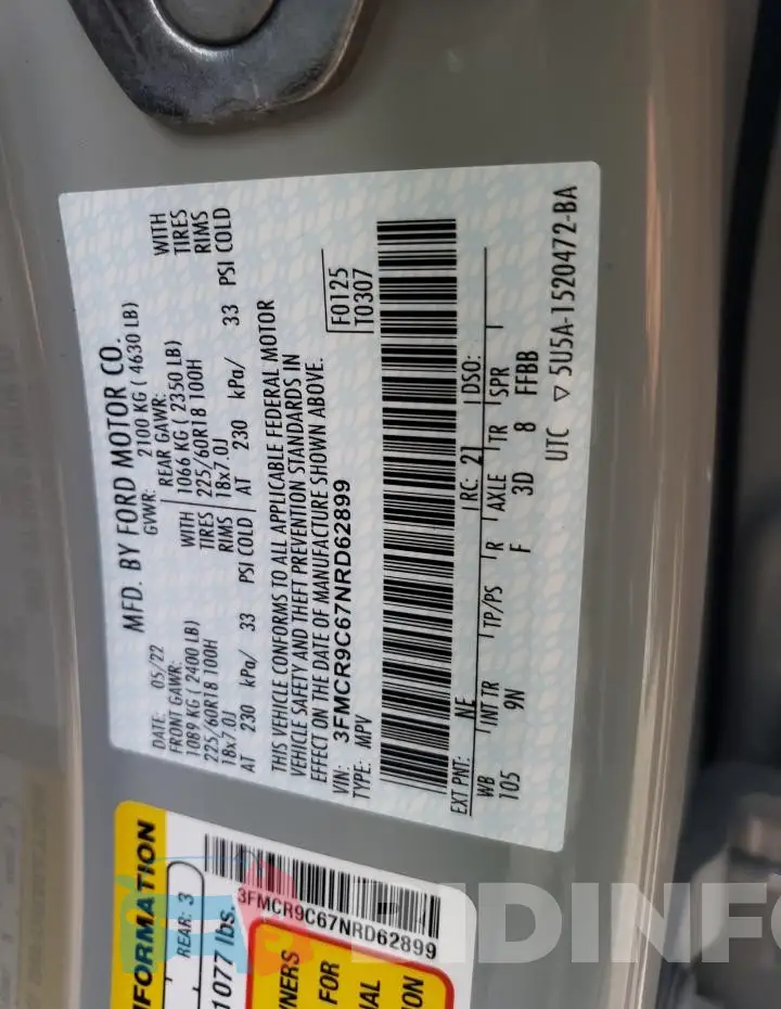 3FMCR9C67NRD62899 Photo# 13