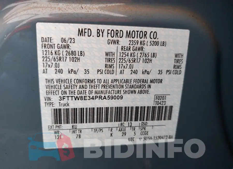3FTTW8E34PRA59009 Photo# 12