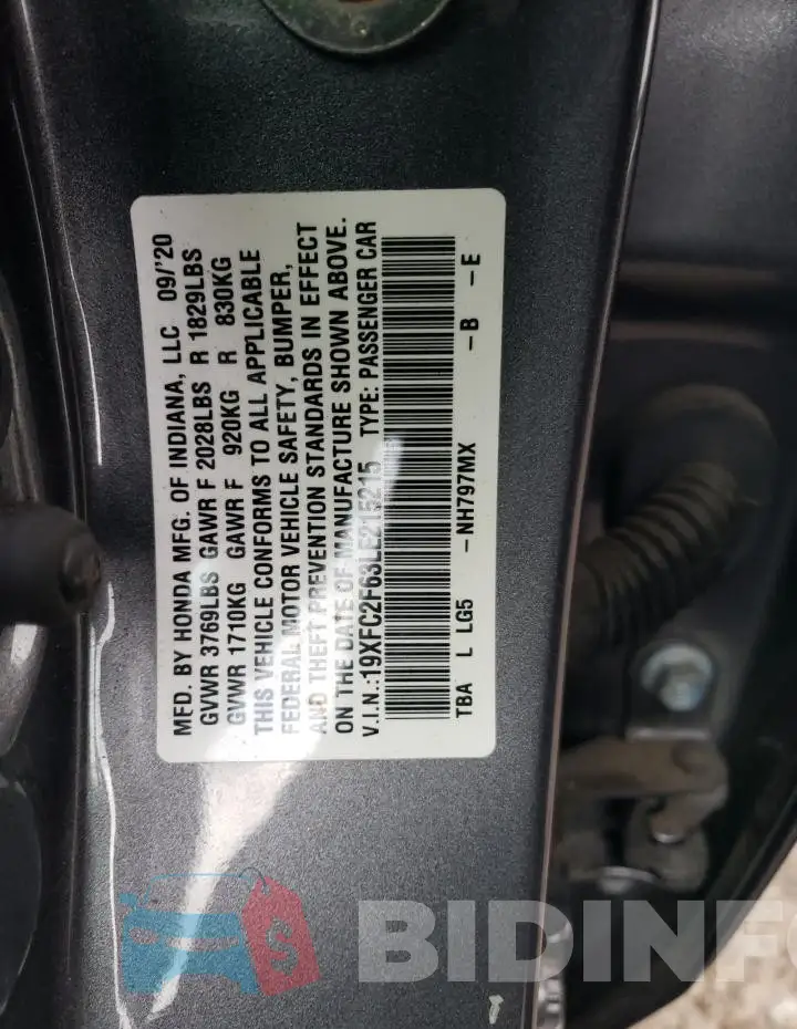 19XFC2F63LE215215 Photo# 12