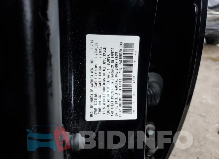 1HGCR2F71HA111313 Photo# 12