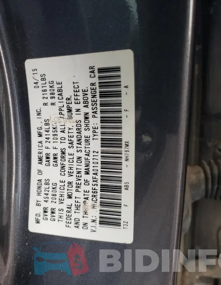 1HGCR6F5XFA010712 Photo# 12