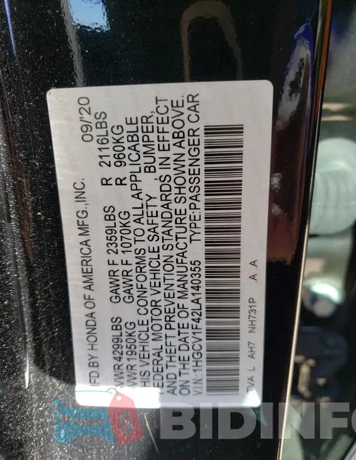 1HGCV1F42LA140355 Photo# 12