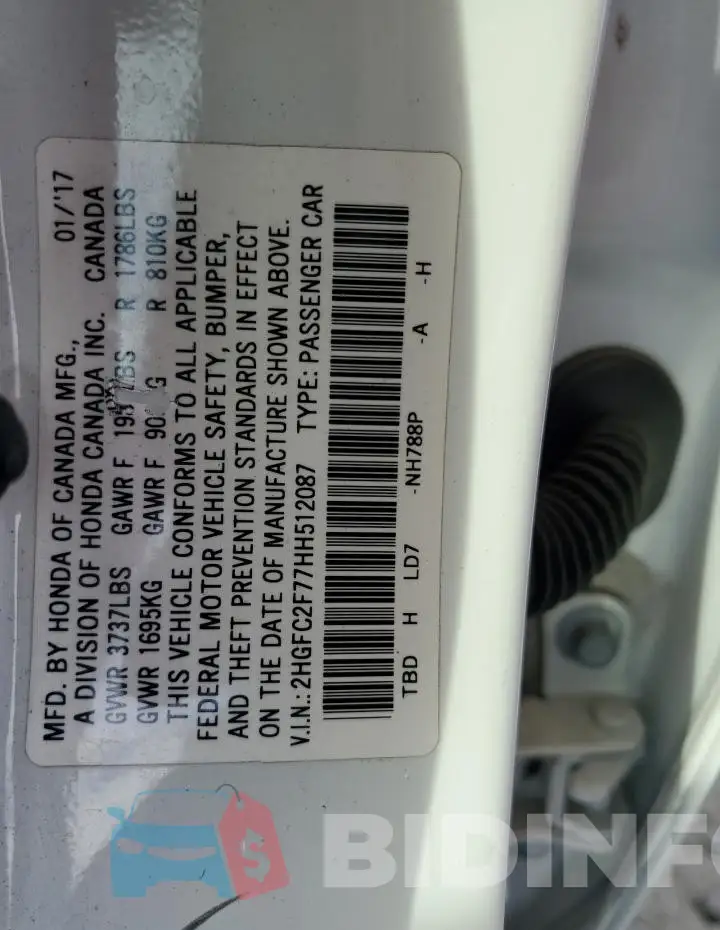 2HGFC2F77HH512087 Photo# 13