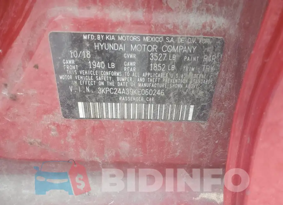 3KPC24A39KE060246 Photo# 12