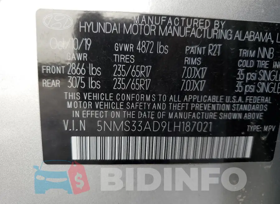 5NMS33AD9LH187021 Photo# 13